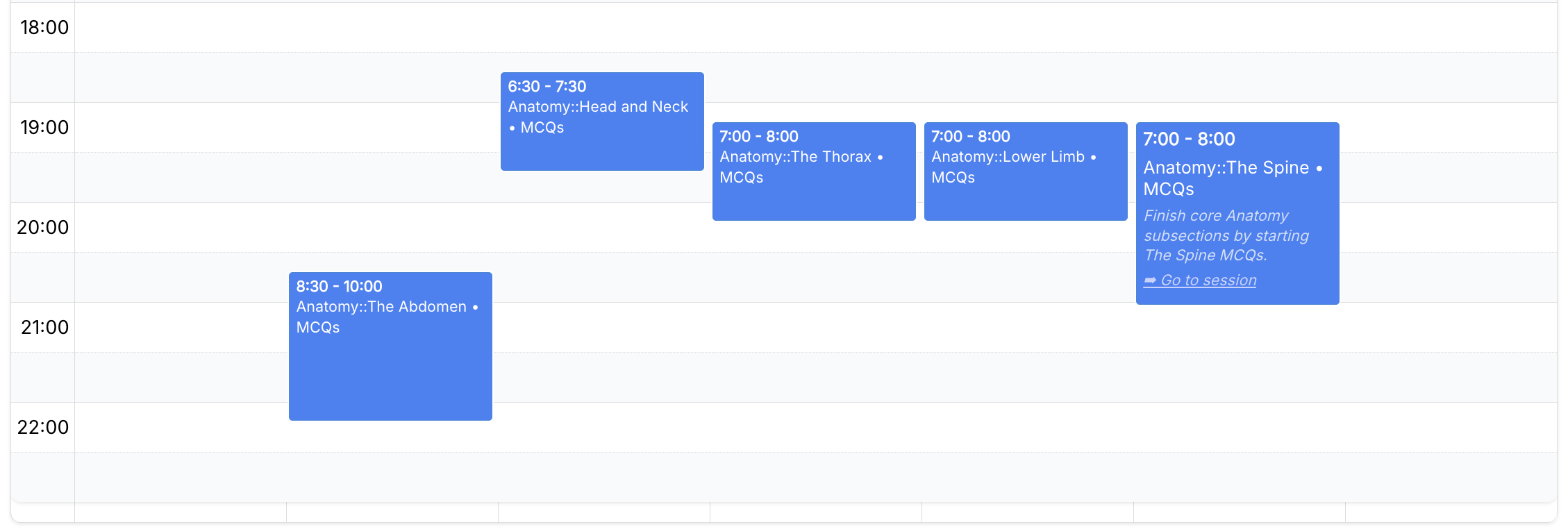 Adaptive Study Calendar